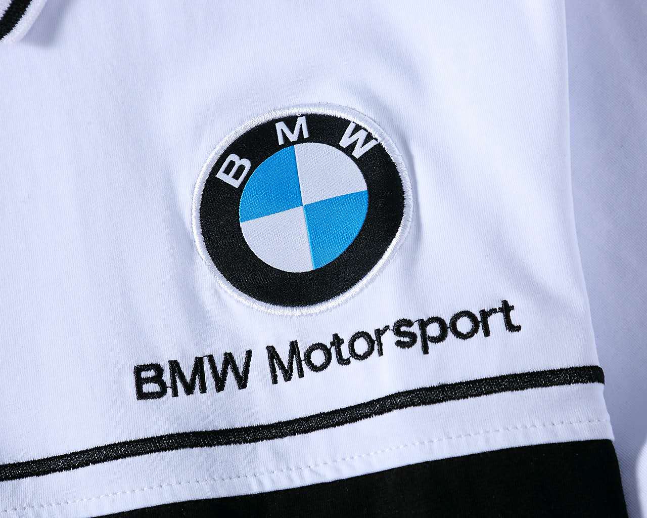 2022 Polo BMW Motorsport Brodé Homme Col Contrasté Manche Courte Slim Fit